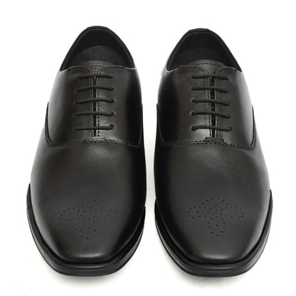 Derby Shoes : Black leather Derby Shoes for men with Memory foam footpad. Article : AL02-Black