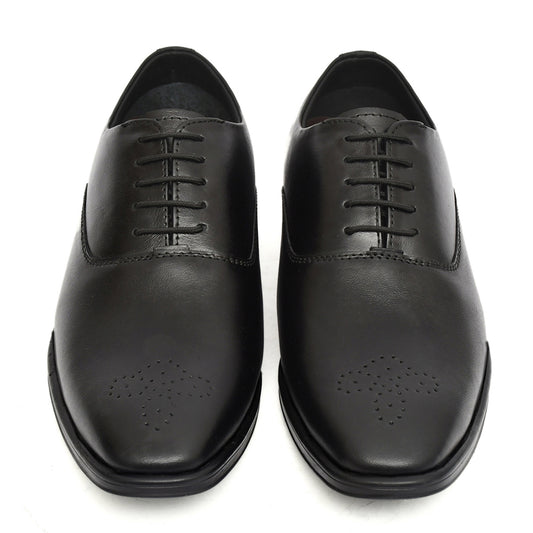 Derby Shoes : Black leather Derby Shoes for men with Memory foam footpad. Article : AL02-Black