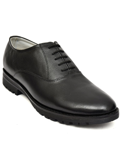 Derby Shoes : Genuine Black leather formal shoes by AMS. Article-102A