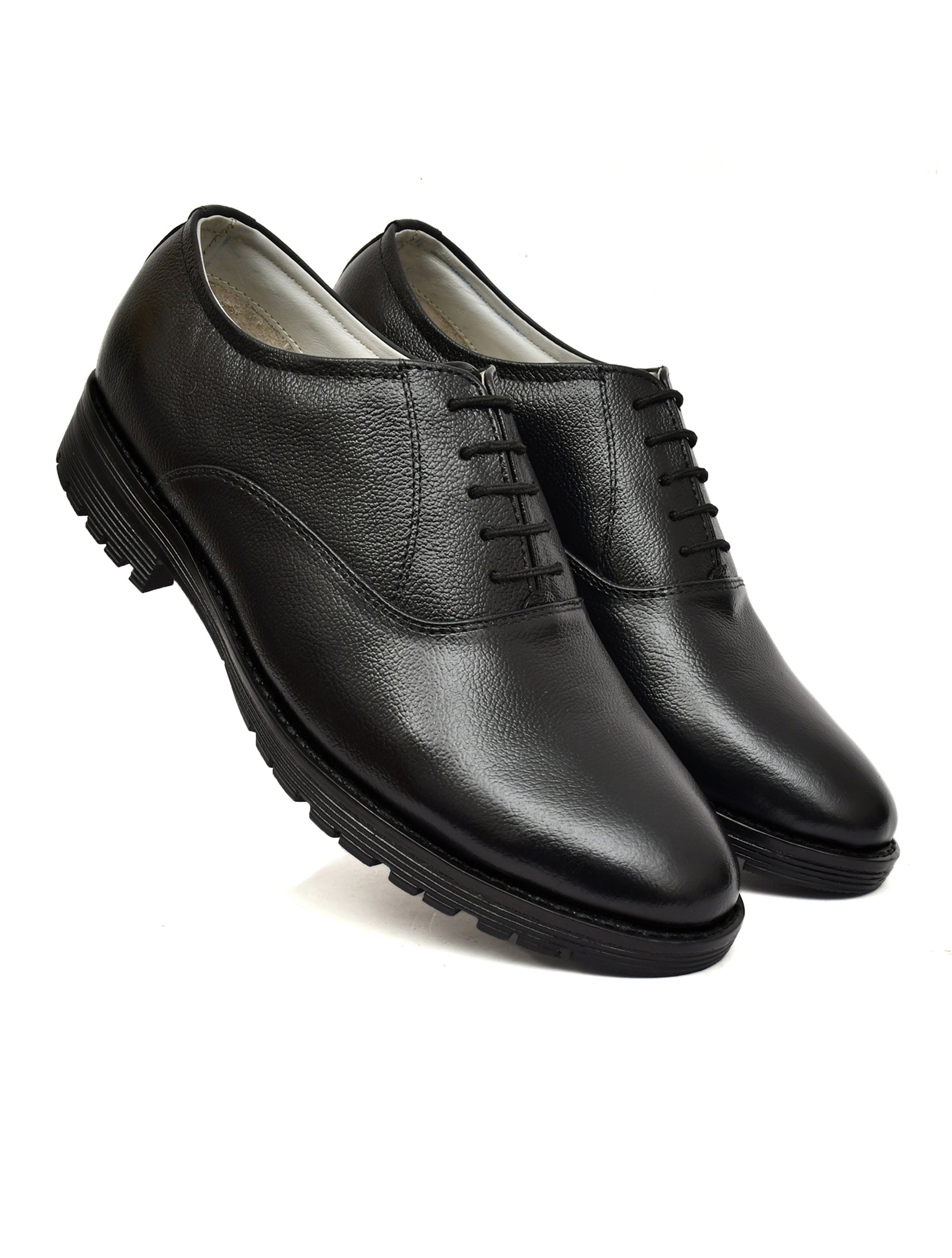 Derby Shoes : Genuine Black leather formal shoes by AMS. Article-102A