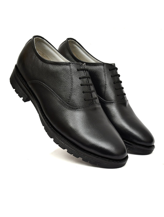 Derby Shoes : Genuine Black leather formal shoes by AMS. Article-102A