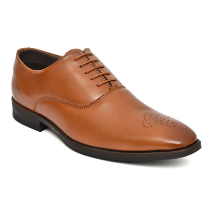 Derby Shoes : Leather Derby Shoes for men with Memory foam footpad. Article : AL02-Tan