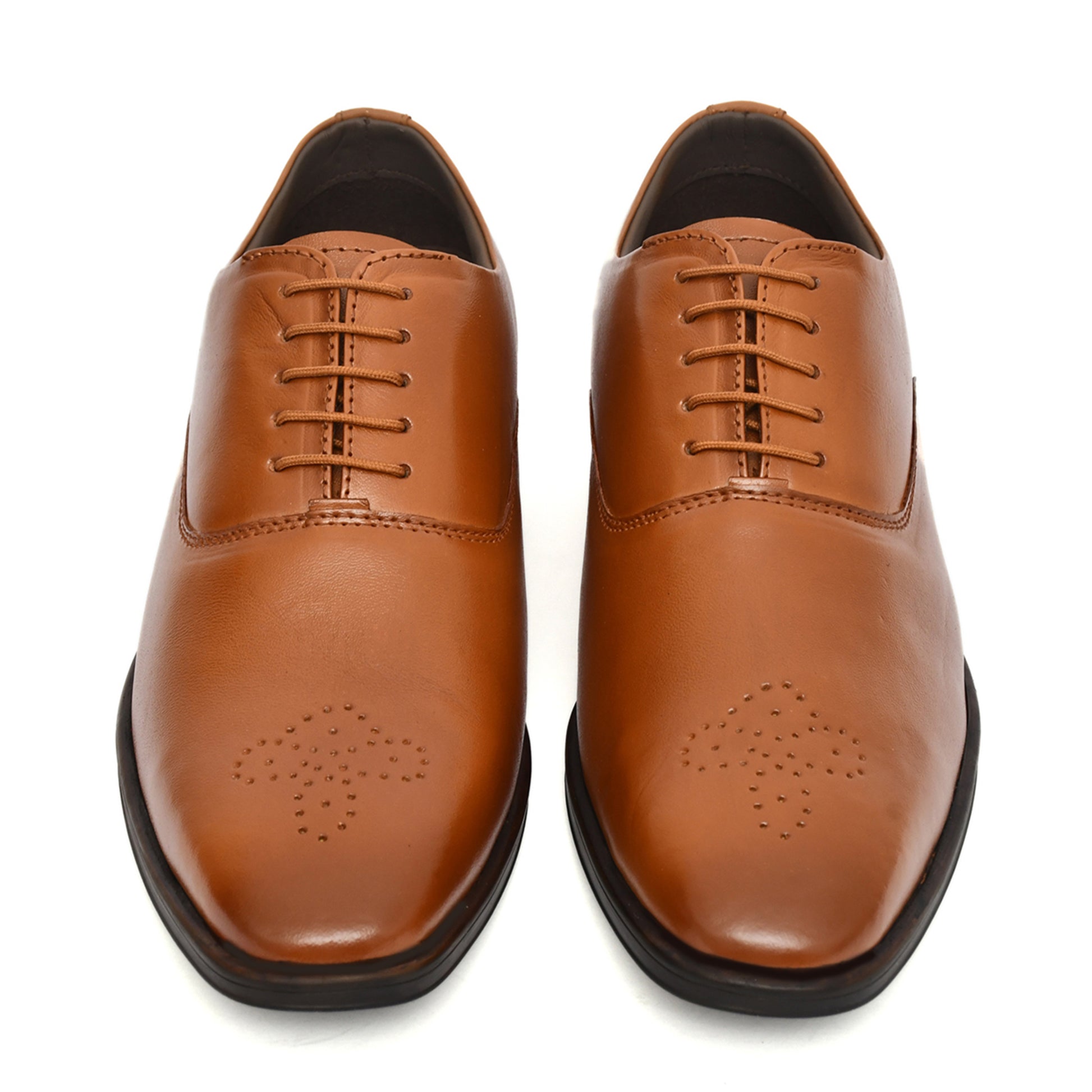 Derby Shoes : Leather Derby Shoes for men with Memory foam footpad. Article : AL02-Tan