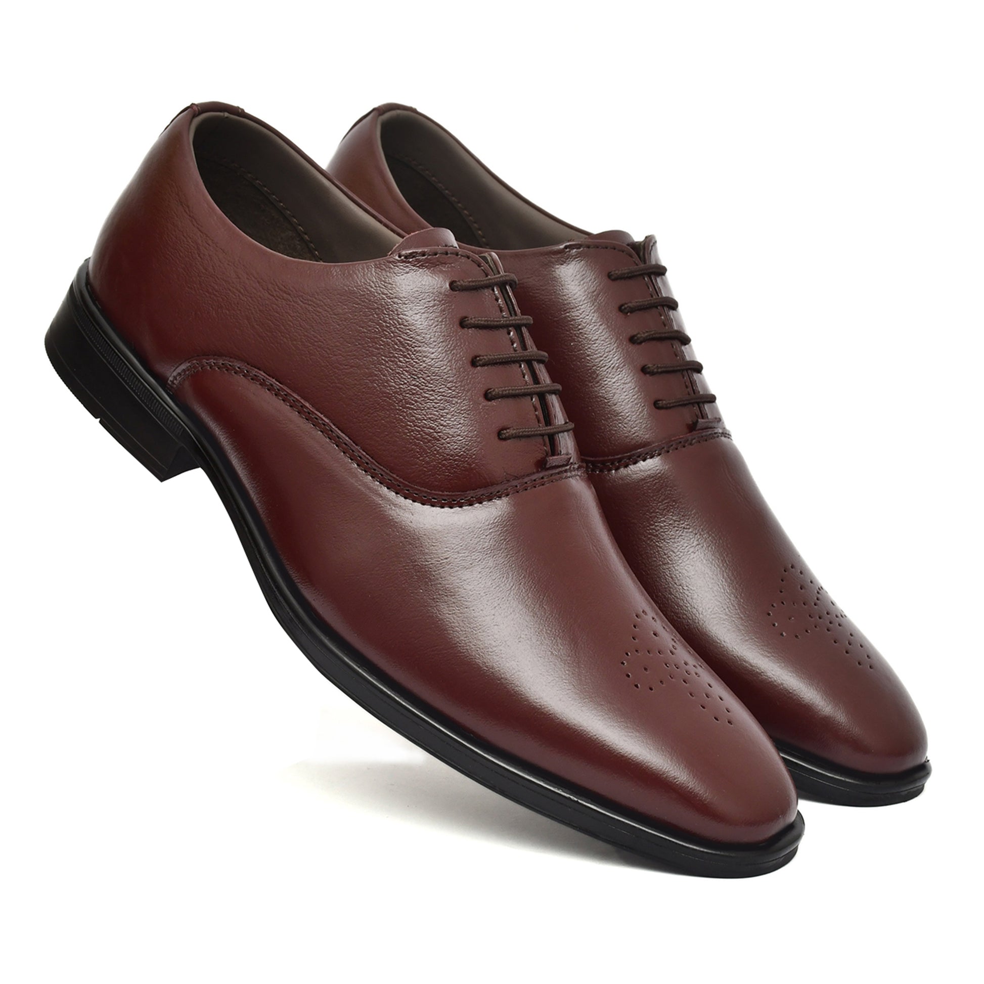 Derby Shoes : Leather Derby Shoes for men with Memory foam footpad. Article : AL02-Wine