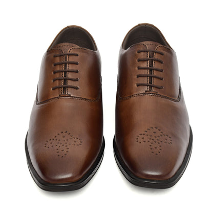 Derby Shoes : Tan Leather Derby Shoes for men with Memory foam footpad. Article : AL-02Brown