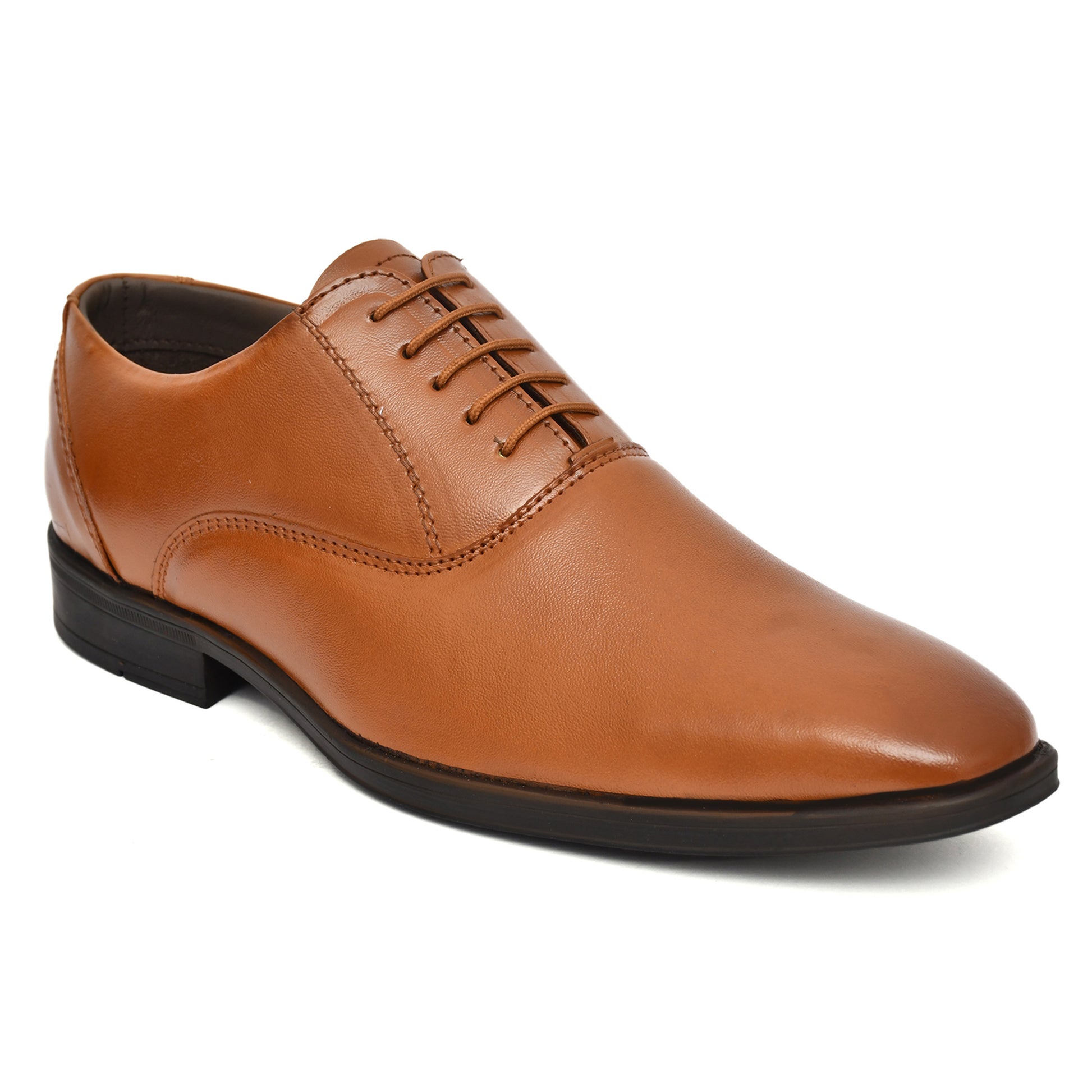 Derby Shoes : Tan Leather Derby Shoes for men with Memory foam footpad. Article: AL04-Tan