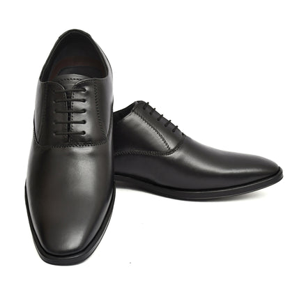 Derby Shoes : Leather Derby Shoes for men with Memory foam footpad. Article : AL04-Black