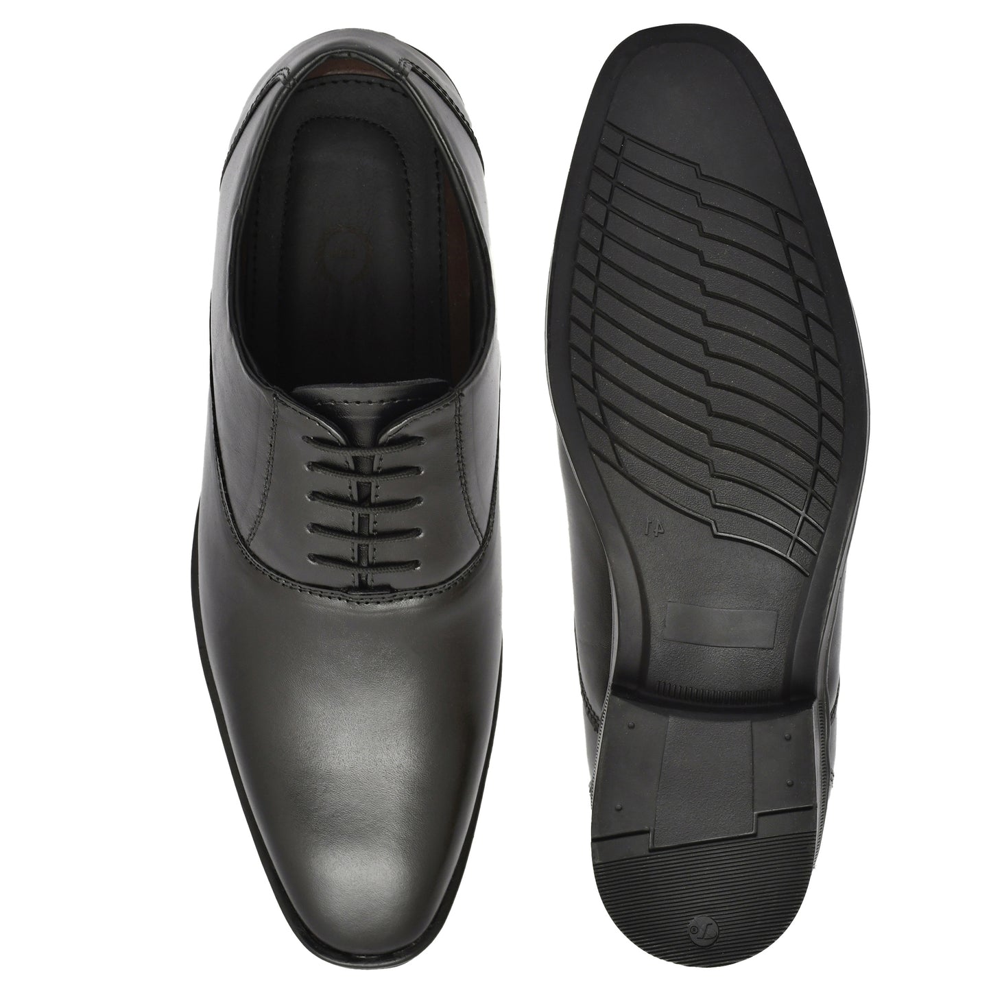 Derby Shoes : Leather Derby Shoes for men with Memory foam footpad. Article : AL04-Black