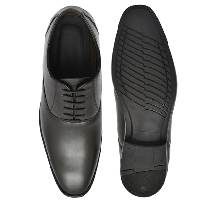 Derby Shoes : Leather Derby Shoes for men with Memory foam footpad. Article : AL04-Black