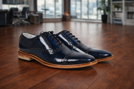MRP (inclusive of all taxes)
GOODYEAR WELTED CONSTRUCTION : Goodyear welted construction process makes the shoes highly durable, water resistant and comfortable.
UPPER : Calf Leather
LINING & SOCKS : Leather Insoles & Fully Leather Lining for Soft Feel.
FOOTPAD : Memory foam.
SOLE : Argentinian Leathe