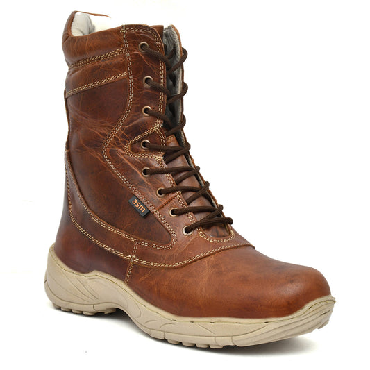 Biker Boots : Brown leather Rider boots for bikers with Steel toe.