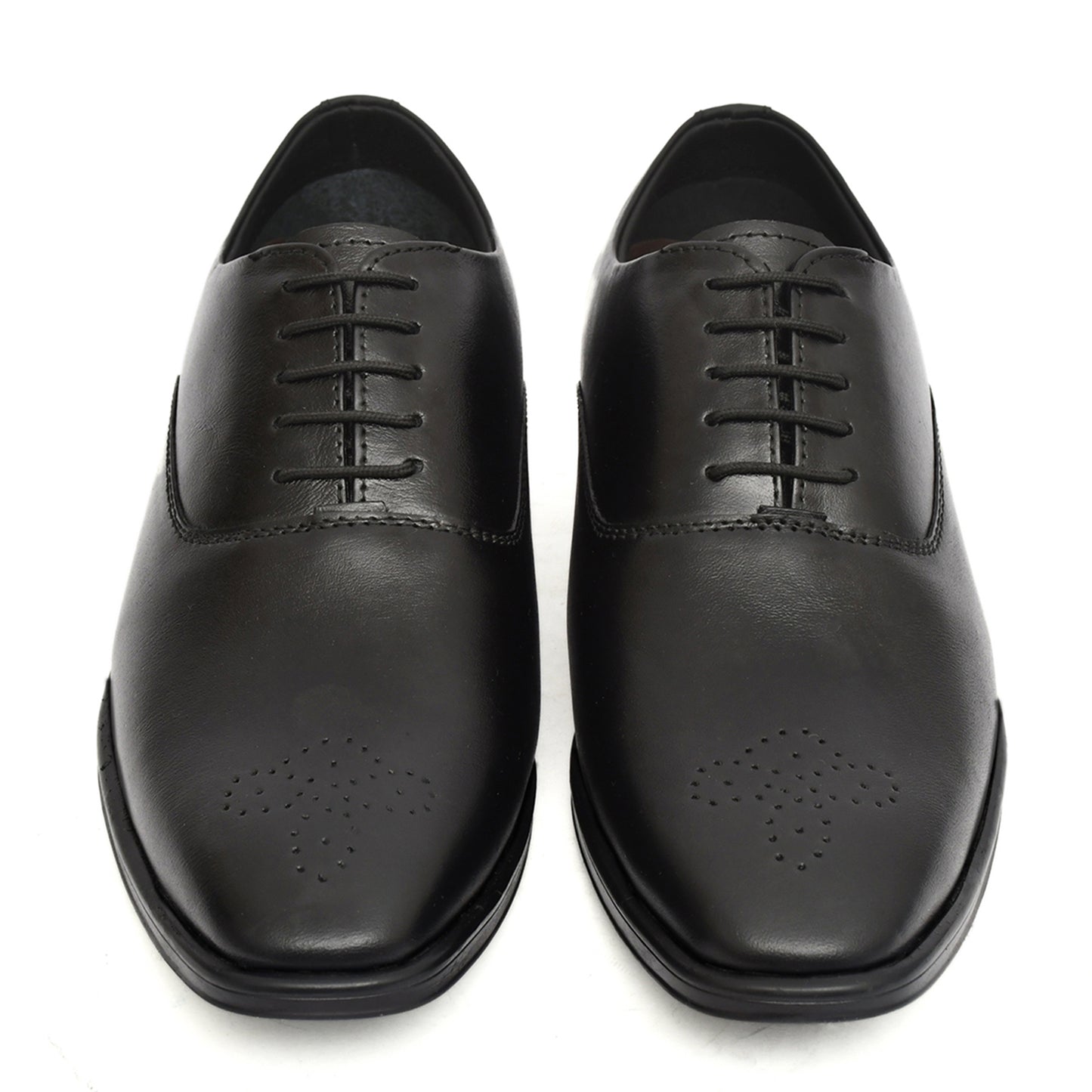 Derby Shoes : Black leather Derby Shoes for men with Memory foam footpad. Article : AL02-Black