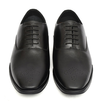 Derby Shoes : Black leather Derby Shoes for men with Memory foam footpad. Article : AL02-Black