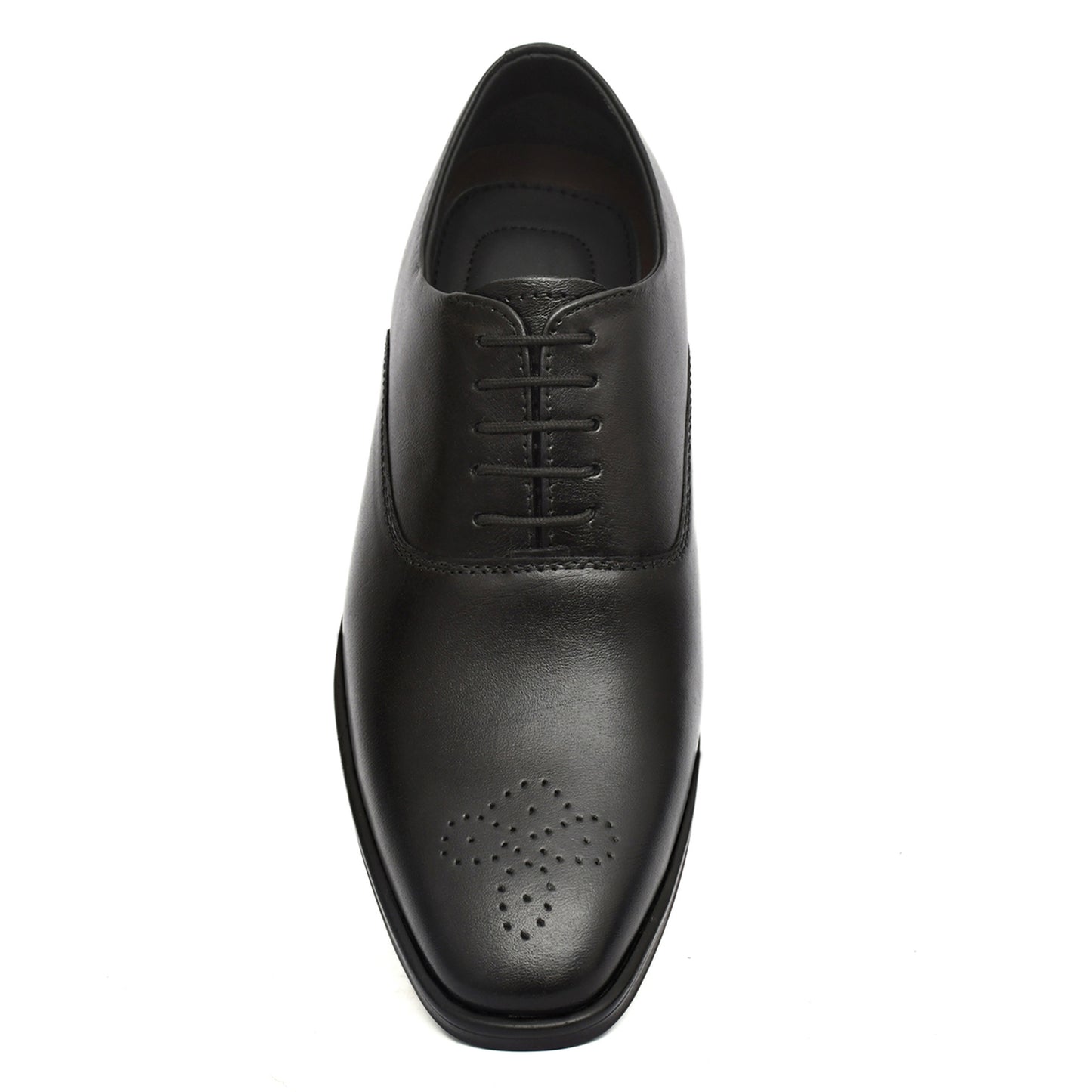 Derby Shoes : Black leather Derby Shoes for men with Memory foam footpad. Article : AL02-Black