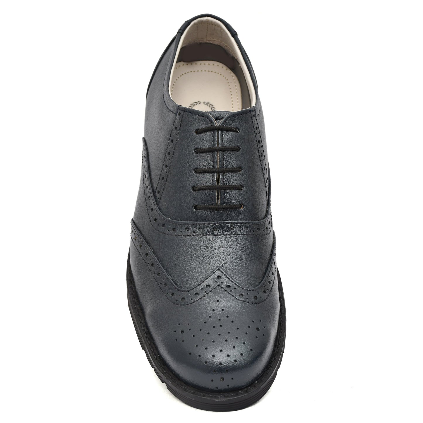 Safety Shoes : Industrial Safety Blue leather Brogue Shoes with Steel Toe & Memory foam footpad.  Article : S101Blue