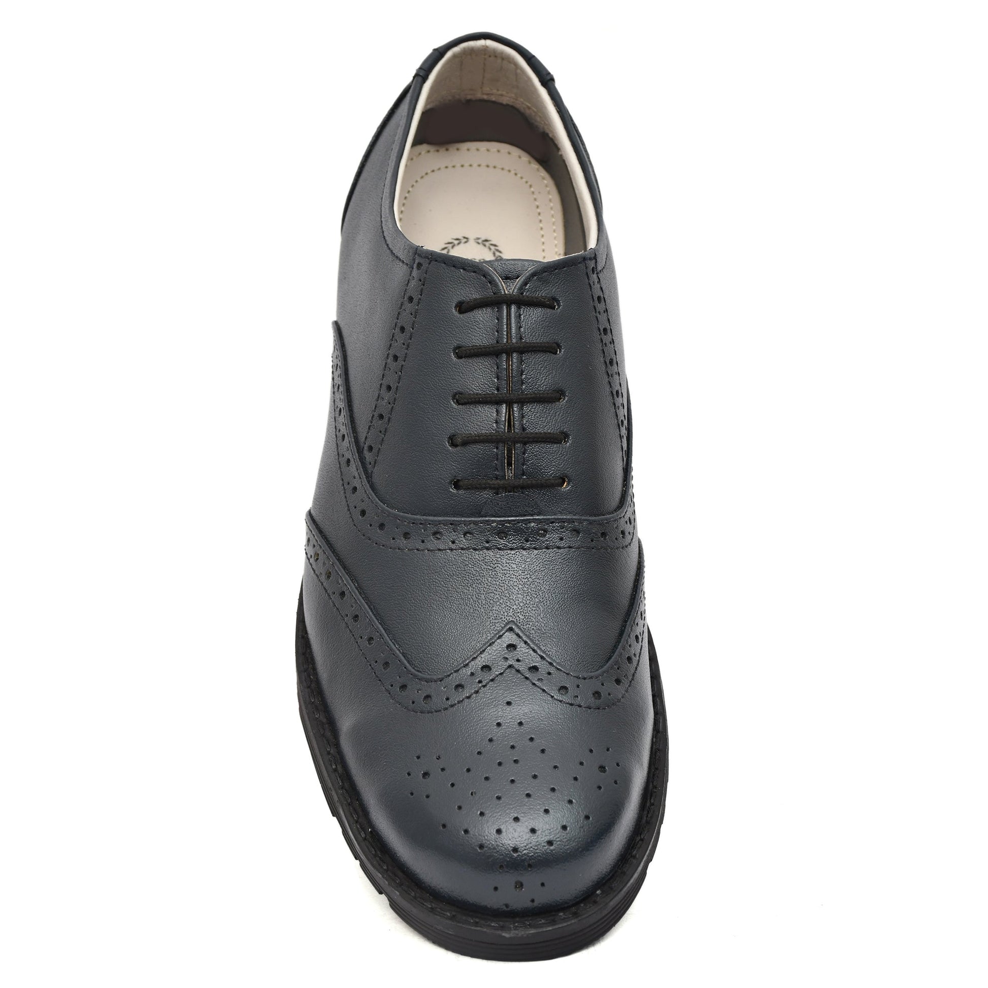Safety Shoes : Industrial Safety Blue leather Brogue Shoes with Steel Toe & Memory foam footpad.  Article : S101Blue