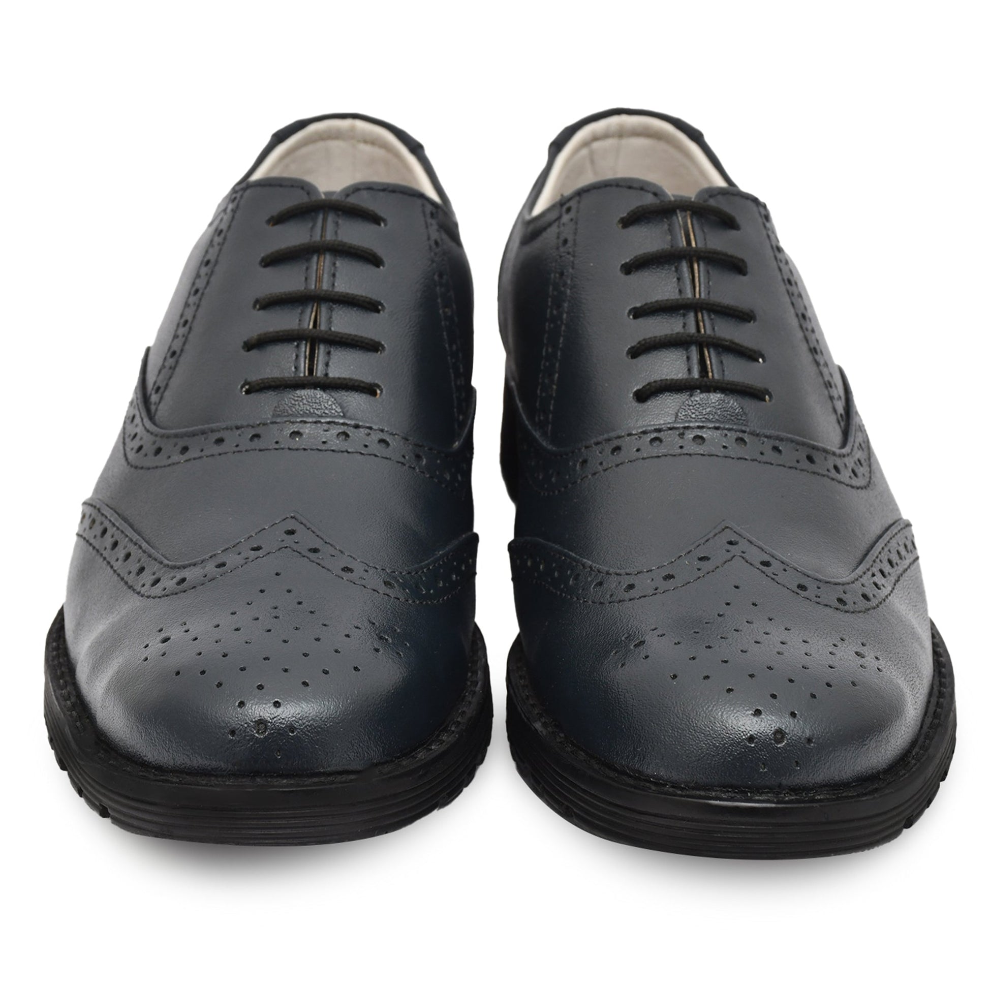 Safety Shoes : Industrial Safety Blue leather Brogue Shoes with Steel Toe & Memory foam footpad.  Article : S101Blue