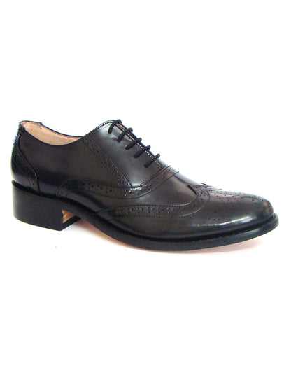 Goodyear Welted Brogue Shoes :  Black leather with Memory foam footpad.