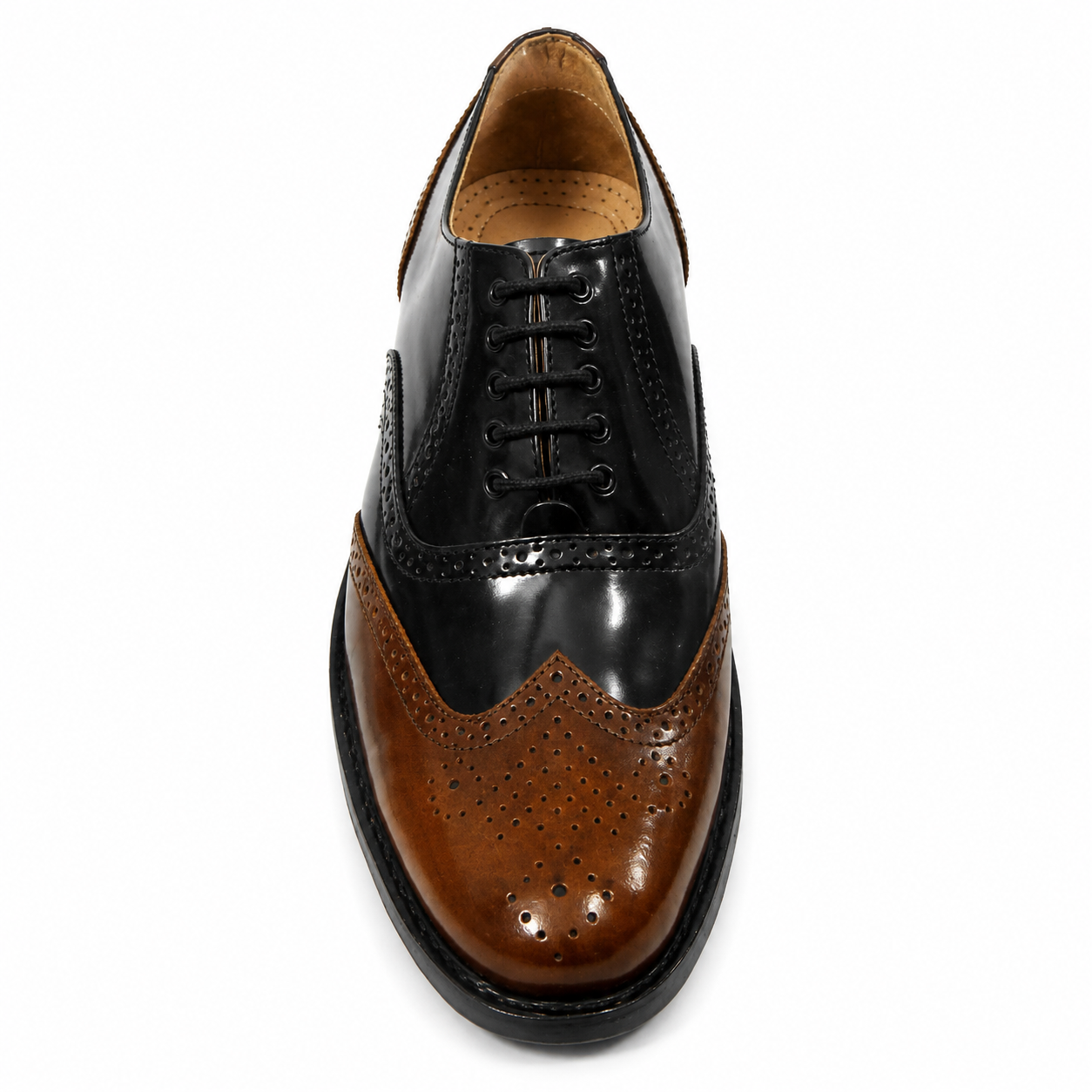 Goodyear Welted Brogue Shoes :  Black & Tan leather with Memory foam footpad by ASM. 