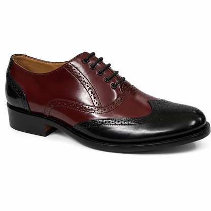Goodyear Welted Brogue Shoes :  Black & Wine leather with Memory foam footpad by ASM .