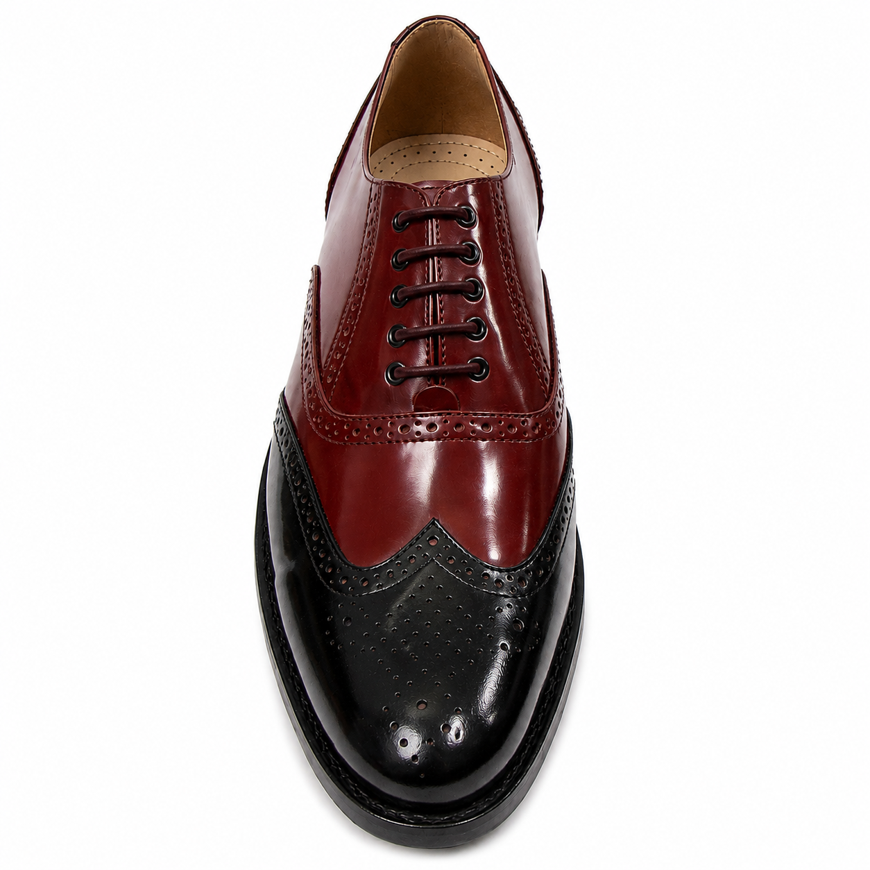 Goodyear Welted Brogue Shoes :  Black & Wine leather with Memory foam footpad by ASM .
