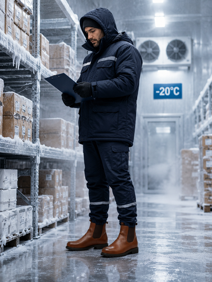 * Grain Leather Upper.
* Insulation & Fur lining
* Steel Toe.
* Insulated Memory Foam Footpad.
* High Performance TPR Sole.