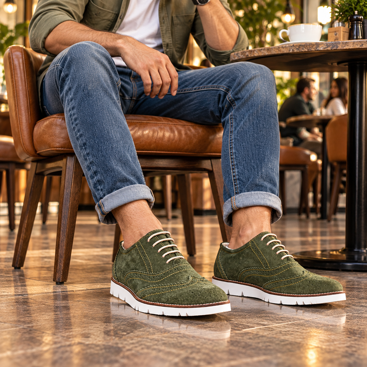 Green Leather Sneakers by ASM.