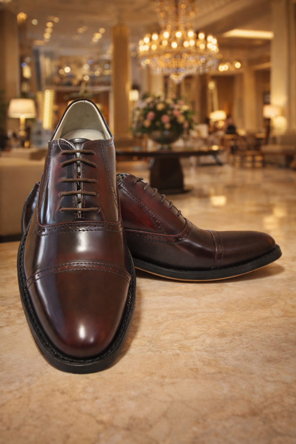 Elevator Shoes : 3″ Inches Hidden Height Increasing Wine Leather Oxford Shoes.