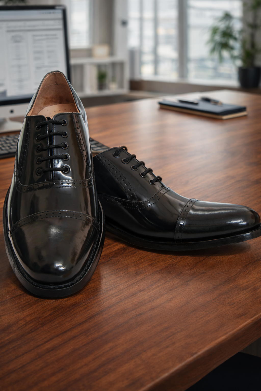 Elevator Shoes : 3″ Inches Hidden Height Increasing Black Leather Oxford Shoes.