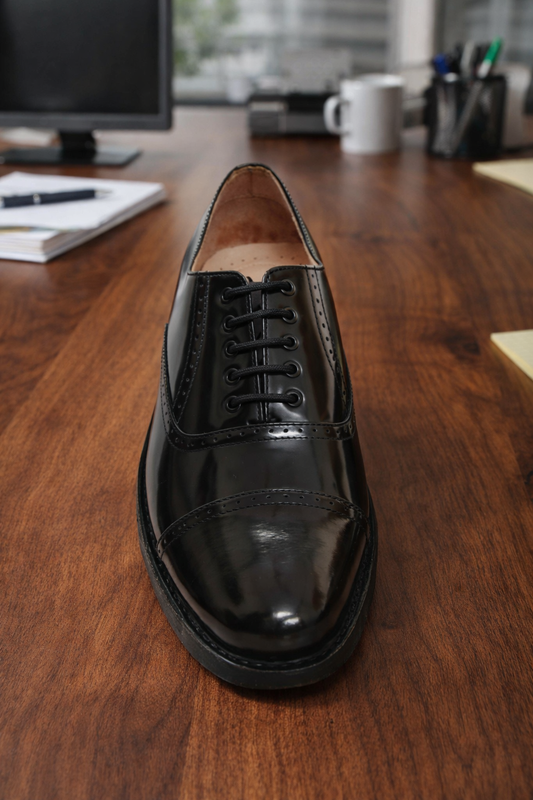 Elevator Shoes : 3″ Inches Hidden Height Increasing Black Leather Oxford Shoes.