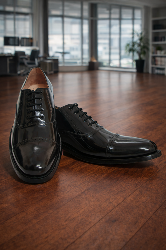Elevator Shoes : 3″ Inches Hidden Height Increasing Black Leather Oxford Shoes.