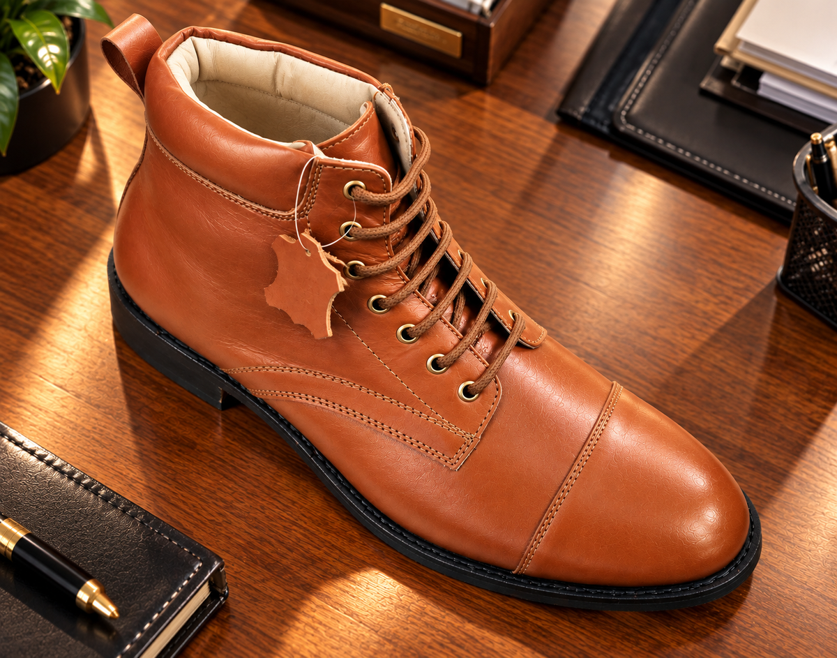 Police Oxford Boot : Genuine leather handmade Goodyear construction with Memory foam footpad.  Article-H106AN