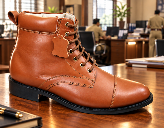 Police Oxford Boot: Vera pelle, lavorazione artigianale Goodyear con soletta in memory foam. Articolo-H106AN