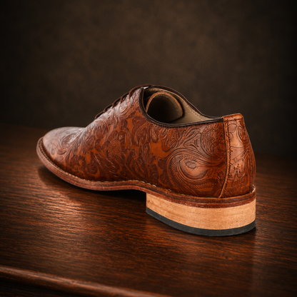 Scarpe Derby Goodyear Welted color cuoio - Pelle Flora color cuoio con plantare in memory foam