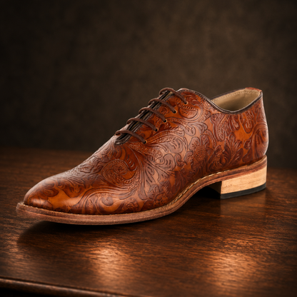 Scarpe Derby Goodyear Welted color cuoio - Pelle Flora color cuoio con plantare in memory foam
