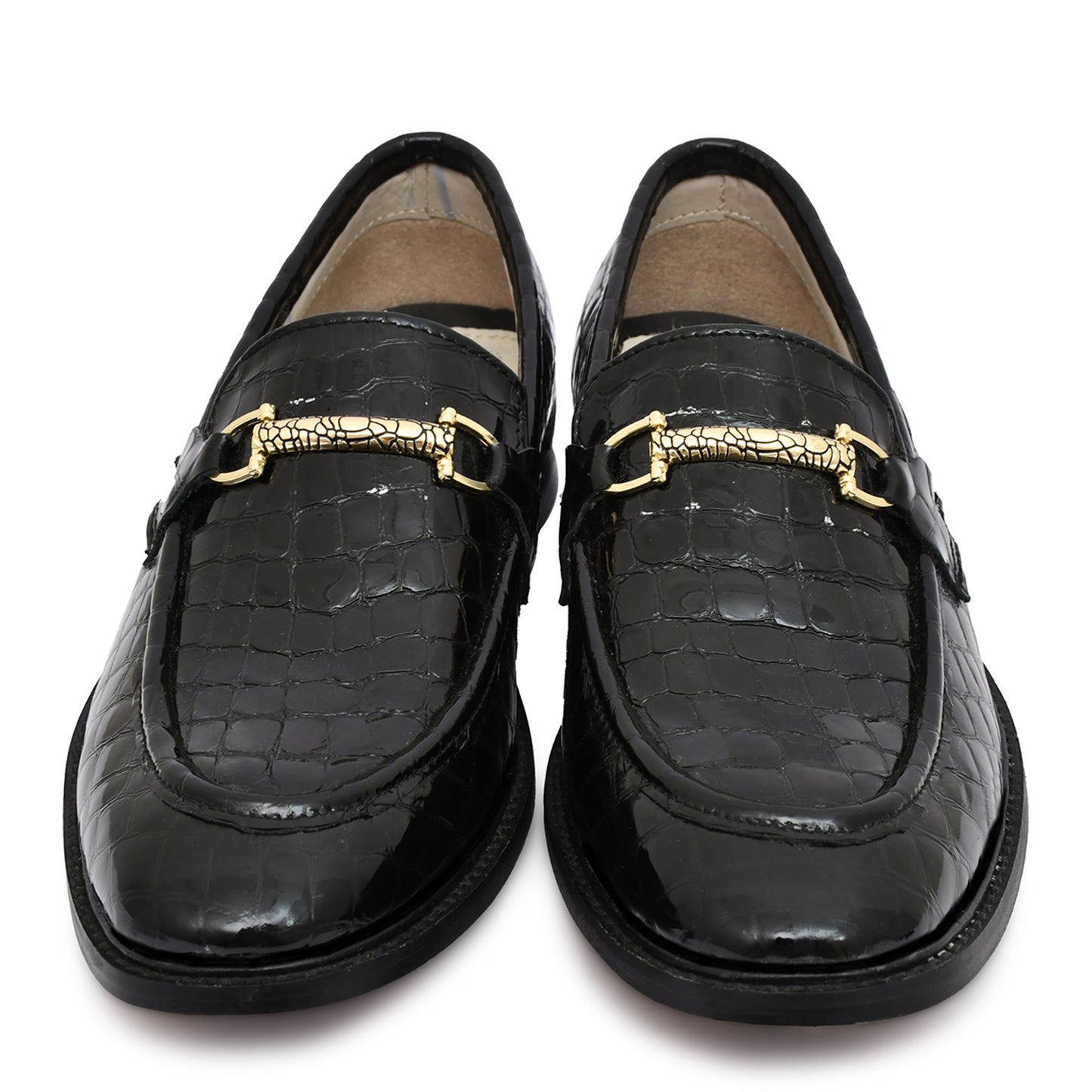 Penny loafers : Black leather Penny loafer with Memory foam footpad. Article : HP101-Black