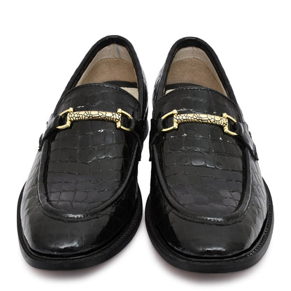 Penny loafers : Black leather Penny loafer with Memory foam footpad. Article : HP101-Black
