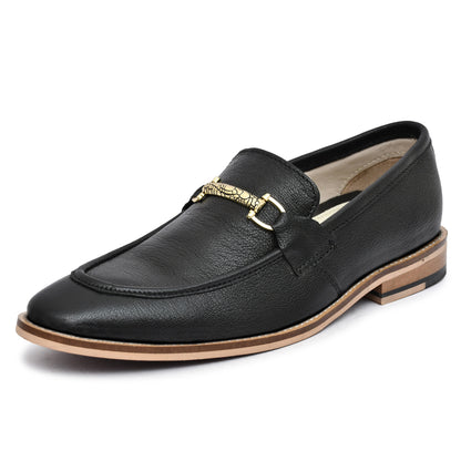 Penny loafers : Black leather Penny loafer with Memory foam footpad. Article : HU301-Black