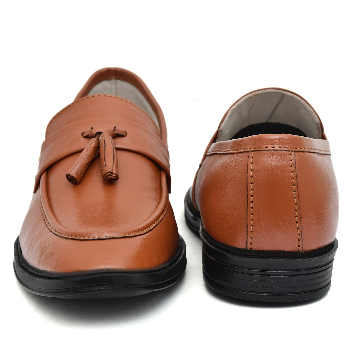 Penny loafers : Tan leather Penny loafer with Tassel & Memory foam footpad. Article : 107T-Tan