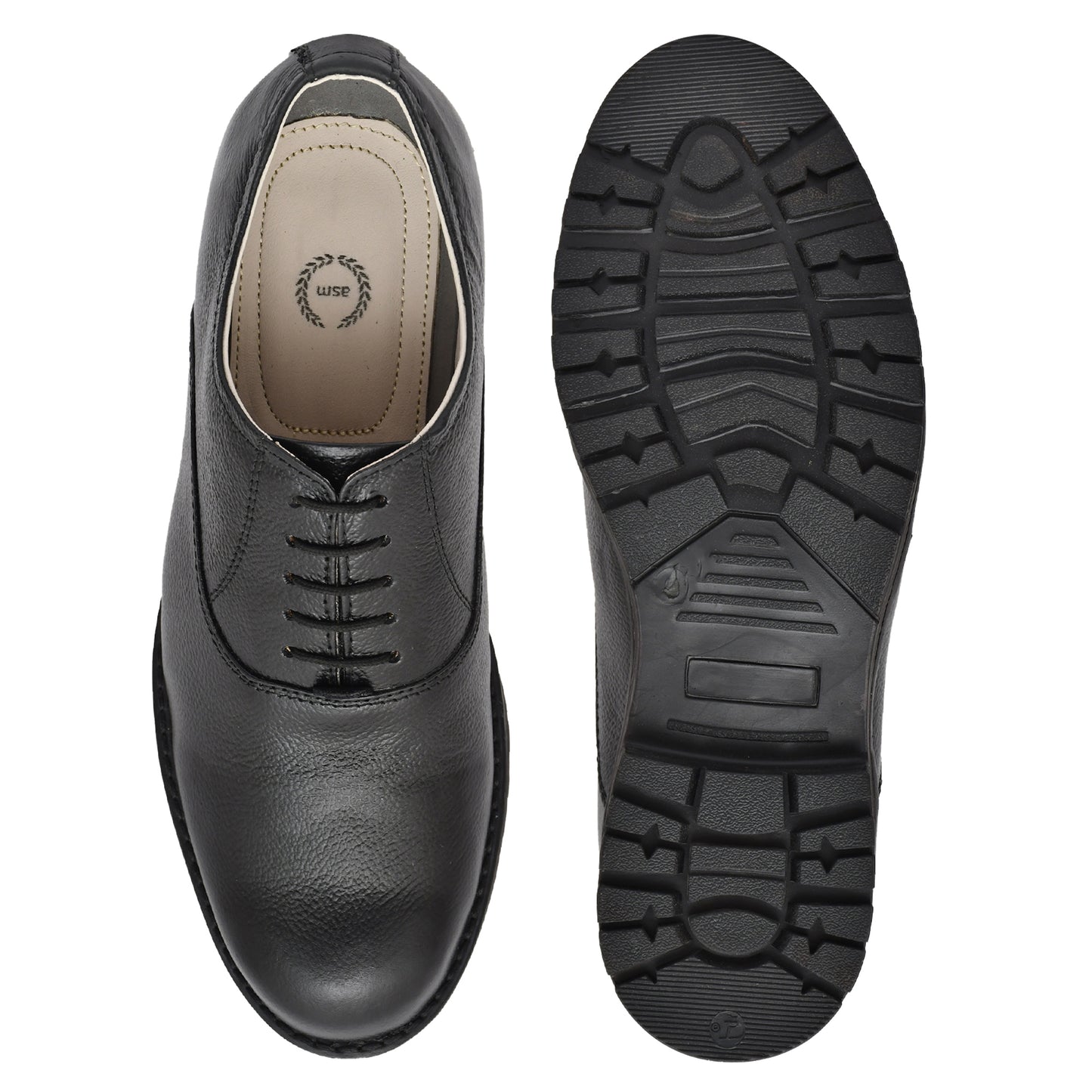 Safety Shoes : Industrial Safety Derby leather Shoes with Steel Toe & Memory foam footpad.