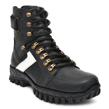 Biker Boots : Black leather Rider boots for Urban bikers with Steel toe.