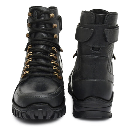 Biker Boots : Black leather Rider boots for Urban bikers with Steel toe.