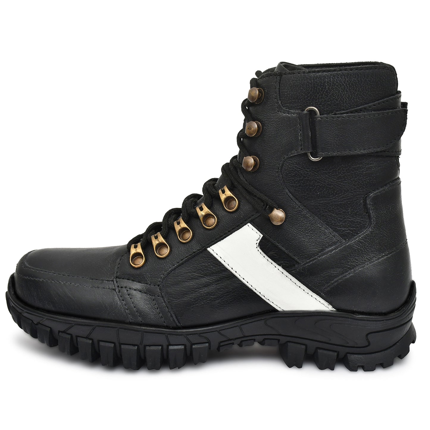 Biker Boots : Black leather Rider boots for Urban bikers with Steel toe.