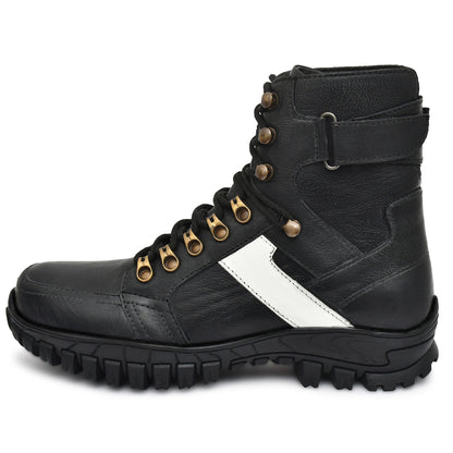 Biker Boots : Black leather Rider boots for Urban bikers with Steel toe.