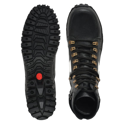 Biker Boots : Black leather Rider boots for Urban bikers with Steel toe.