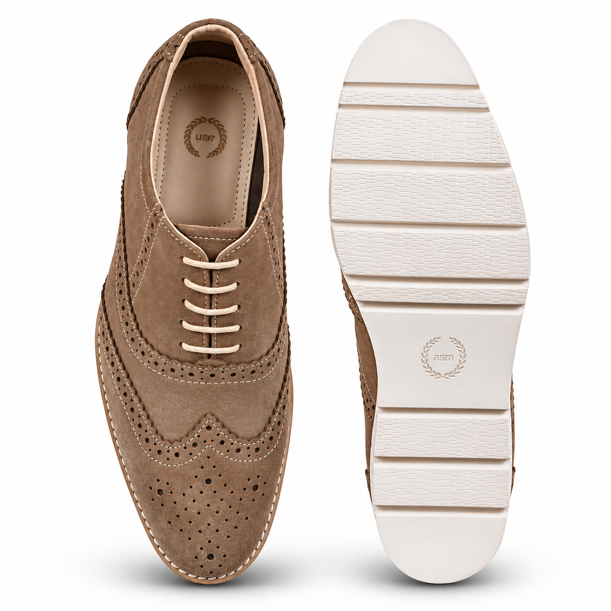 Light Brown Suede Sneakers with Memory foam footpad by ASM.