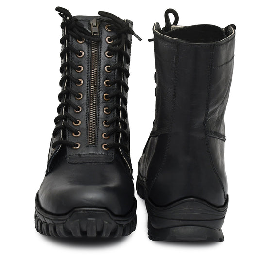 Pilots Boots : Black leather flying boots for Pilots with Memory foam footpad. Article : 610R