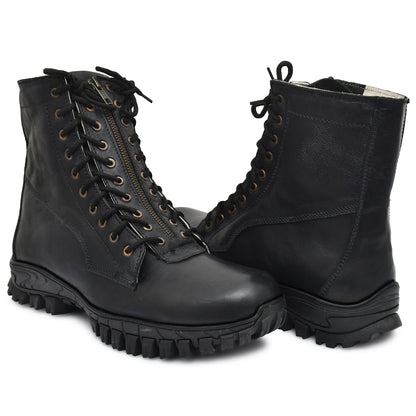 Pilots Boots : Black leather flying boots for Pilots with Memory foam footpad. Article : 610R