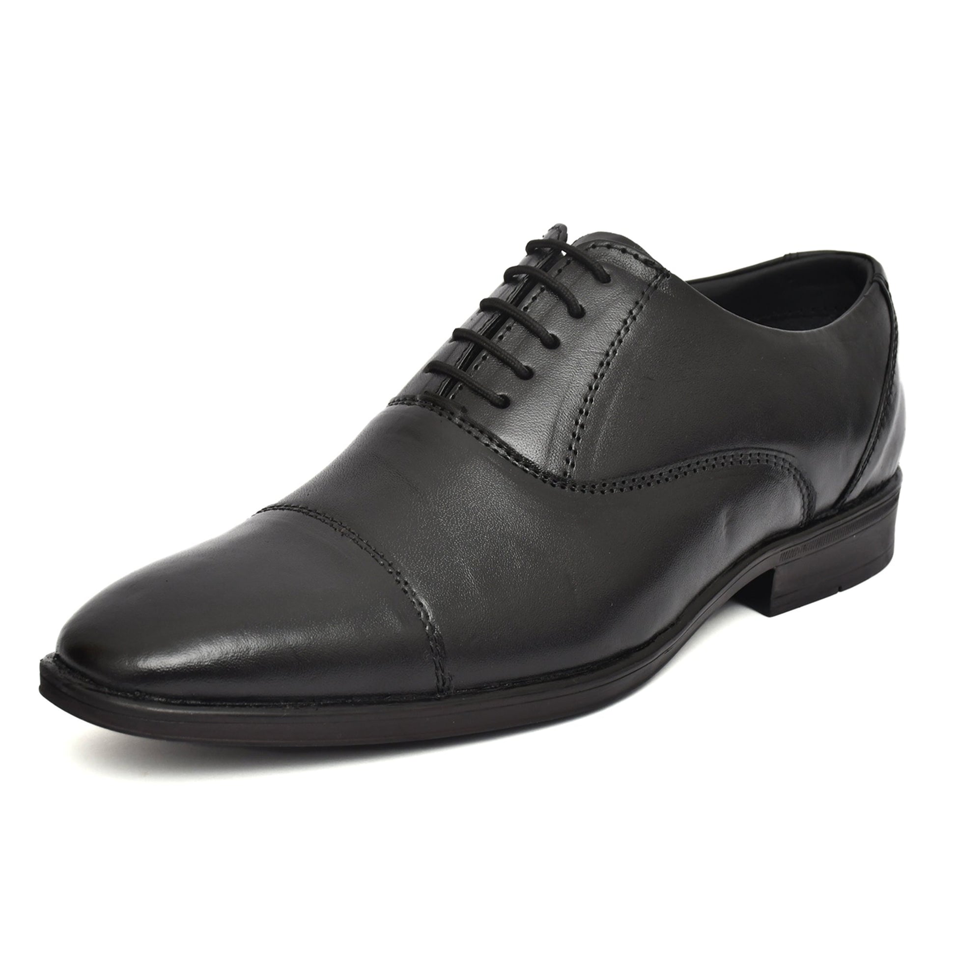 Oxford Shoes : Black Leather Oxford Shoes for men with Memory foam footpad. Article : AL-110Black