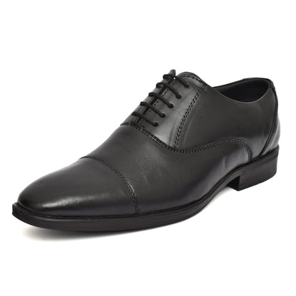 Oxford Shoes : Black Leather Oxford Shoes for men with Memory foam footpad. Article : AL-110Black